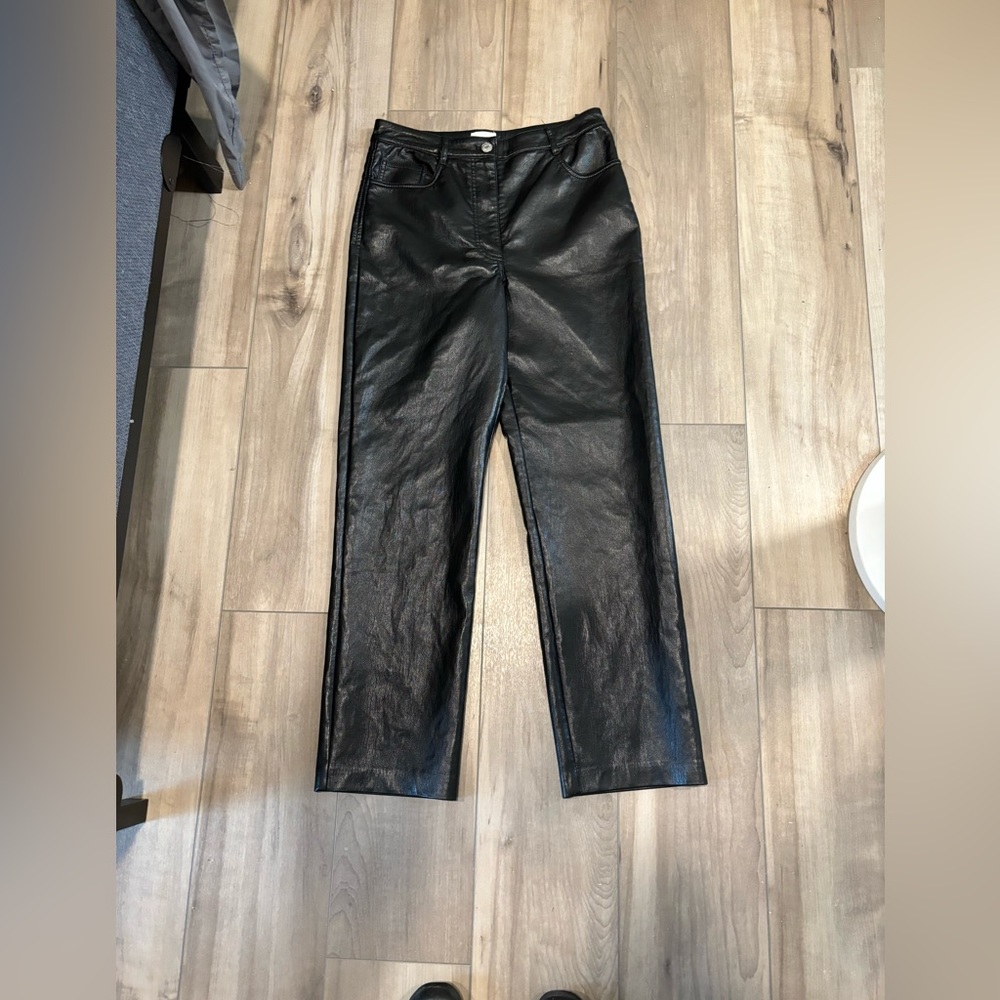 Aritzia Wilfred Melina Wide Leg Leather Pant